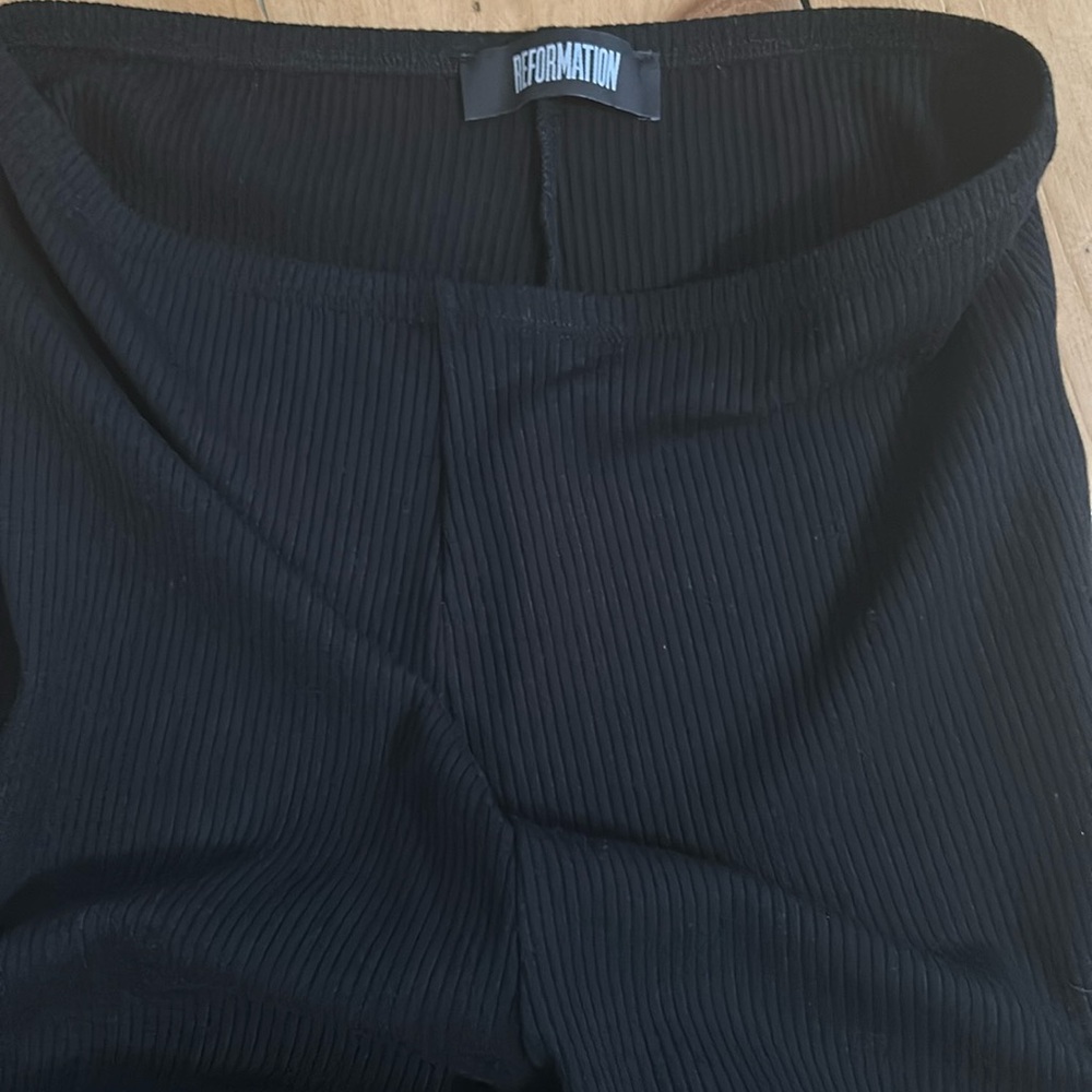 Reformation Ribbed Black Pants - Picture 6 of 6